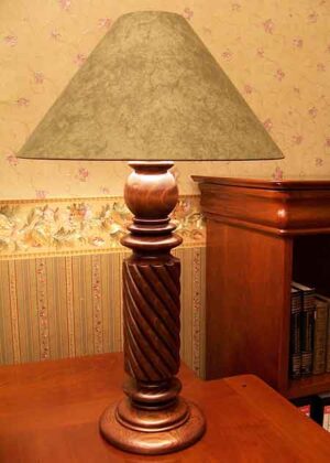 Fa asztali lámpa gyönyörű kötélfonat mintával, Genova típus